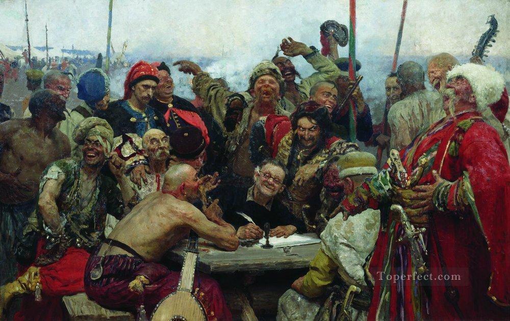 スルタン・マフムード4世に対するザポリージャのコサックの返答 1896年 イリヤ・レーピン油絵